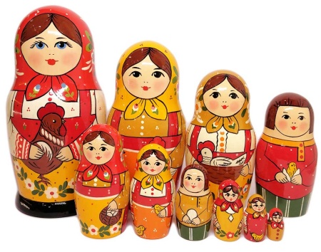 Матрешка Сергиево-посадская 10 мест 25 см. арт. 6322298