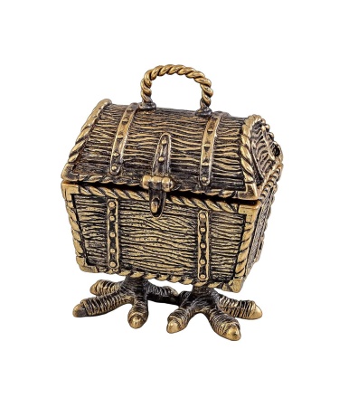 Фигурка из латуни Сундук на Курьих ножках 30х35 мм. арт. 1751