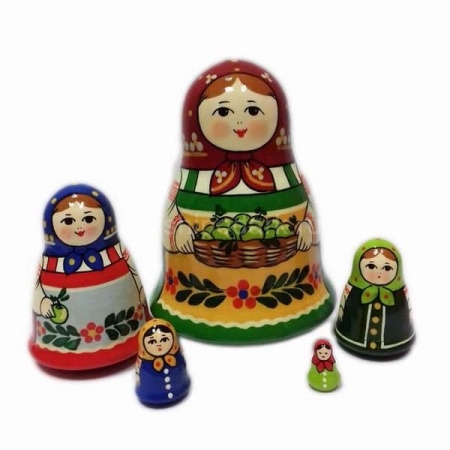 Матрешка с яблочками. 11см 5 мест арт. 1018039
