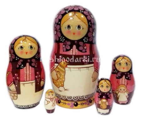 Матрешка с курочкой 17см 5 мест арт. 122521