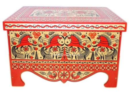 Короб мезенская роспись 40х27х25 см. арт. 8965434