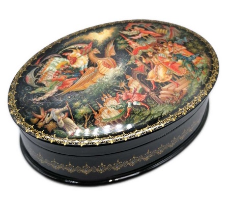 Шкатулка Палех "Летучий корабль" 11х16 см. арт. 753323 