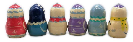 Елочные игрушки набор 6 шт. 3х5 см. арт. 773424