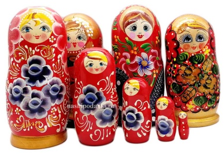 Матрешка цветы 16 см. 5 мест арт. 86509