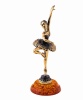 Фигурка из латуни с янтарем Балерина №1 35х95 мм. арт. 1258