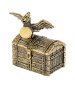 Фигурка из латуни Сундук с попугаем 40х38 мм. арт. 539