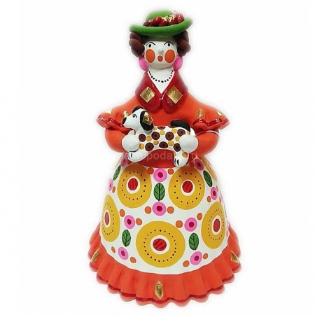 Дымковская игрушка "Барыня с собачкой" 17х11см арт. 1118148