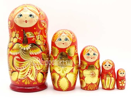 Матрешка с цветами 5 мест 15см арт. 876228