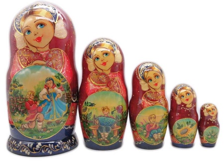 Матрешка "Парочка" 18 см. 5 мест арт. 683329