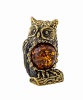 Птица Филин на пне с шаром без подставки 25х40 мм. арт. 1303.1