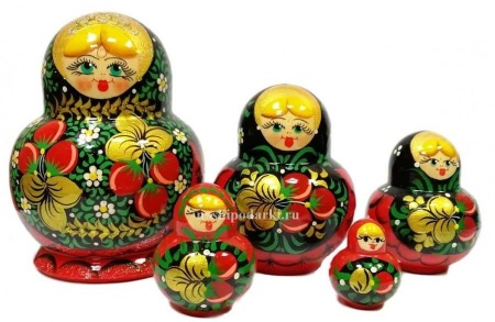 матрешка хохлома с ягодами матрешка хохлома с ягодами
