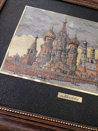 Офорт - гравюра на металле "Старая Москва - общий вид кремля" 30х40 см. арт. 76754433