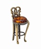 Стул Барный из латуни с янтарем арт. 1143