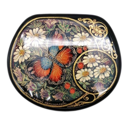 Шкатулка Холуй "Лето бабочка" 10х8 см. арт. 4574622