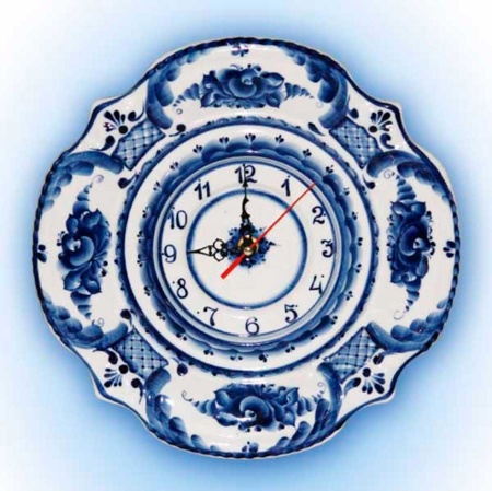 ЧАСЫ «КРУГЛЫЕ» кобальт Гжель артикль 687346