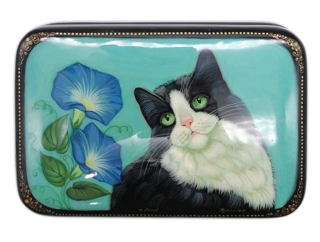 Шкатулка Холуй "Котик" 11х7 см. арт. 572344 Шкатулка Холуй "Котик" 11х7 см. арт. 572344