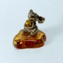 Фигурка из латуни с янтарем Крыса Рататуй арт. 1157